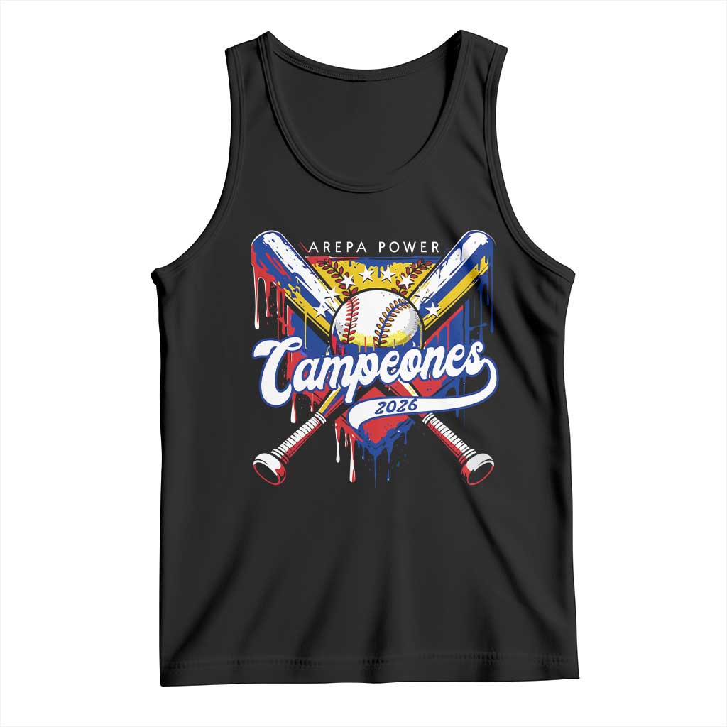 Venezuela Campeones Baseball Championship 2026 Tank Top Home Plate Drip