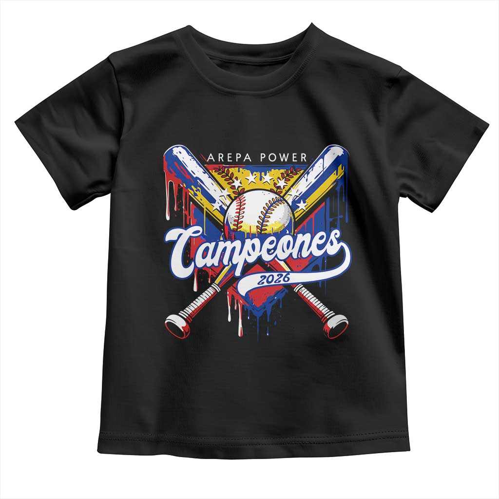 Venezuela Campeones Baseball Championship 2026 Toddler T Shirt Home Plate Drip