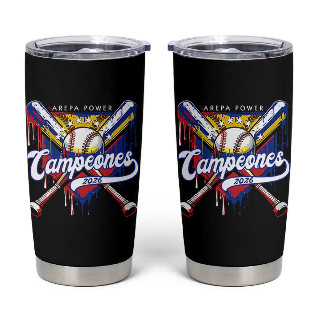 Venezuela Campeones Baseball Championship 2026 Tumbler Cup Home Plate Drip