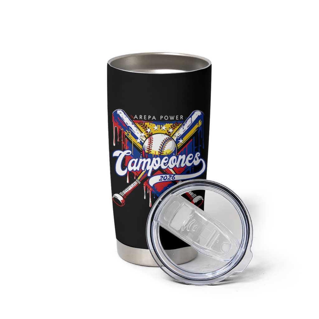 Venezuela Campeones Baseball Championship 2026 Tumbler Cup Home Plate Drip