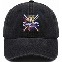 Venezuela Campeones Baseball Championship 2026 Washed Cotton Baseball Cap Home Plate Drip