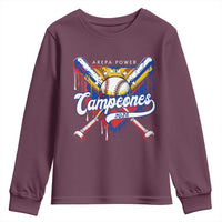 Venezuela Campeones Baseball Championship 2026 Youth Sweatshirt Home Plate Drip