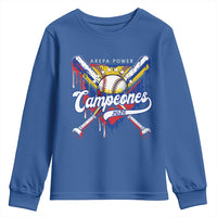 Venezuela Campeones Baseball Championship 2026 Youth Sweatshirt Home Plate Drip