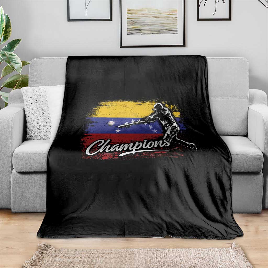 Venezuela Champions Baseball Batter Venezuelan Sport Fan Throw Blanket