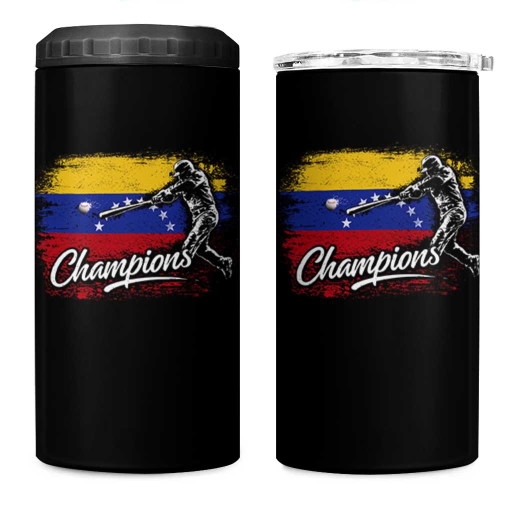 Venezuela Champions Baseball Batter Venezuelan Sport Fan 4 in 1 Can Cooler Tumbler