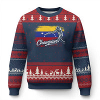Venezuela Champions Baseball Batter Venezuelan Sport Fan Ugly Christmas Sweater