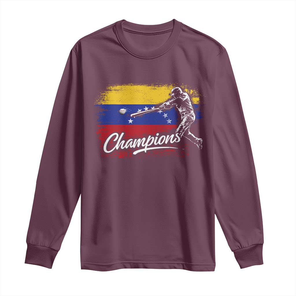 Venezuela Champions Baseball Batter Venezuelan Sport Fan Long Sleeve Shirt