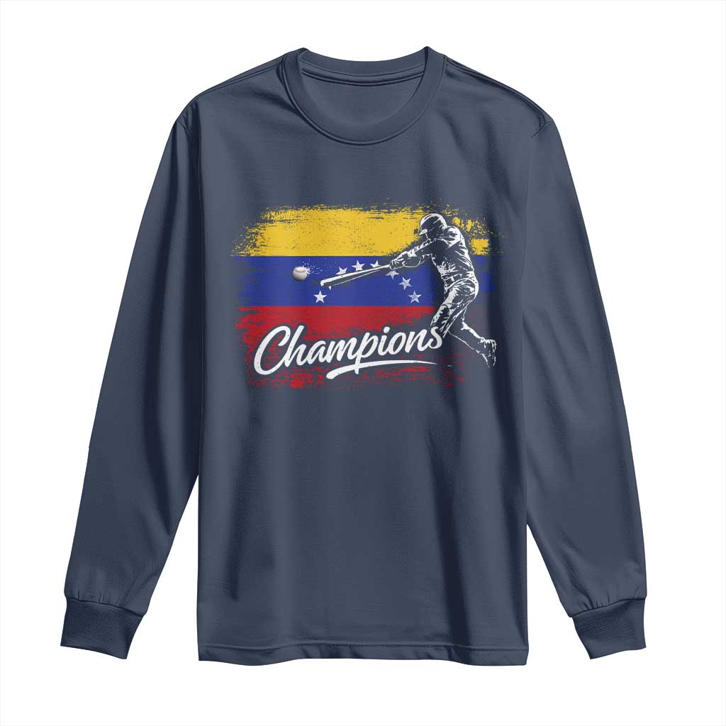 Venezuela Champions Baseball Batter Venezuelan Sport Fan Long Sleeve Shirt