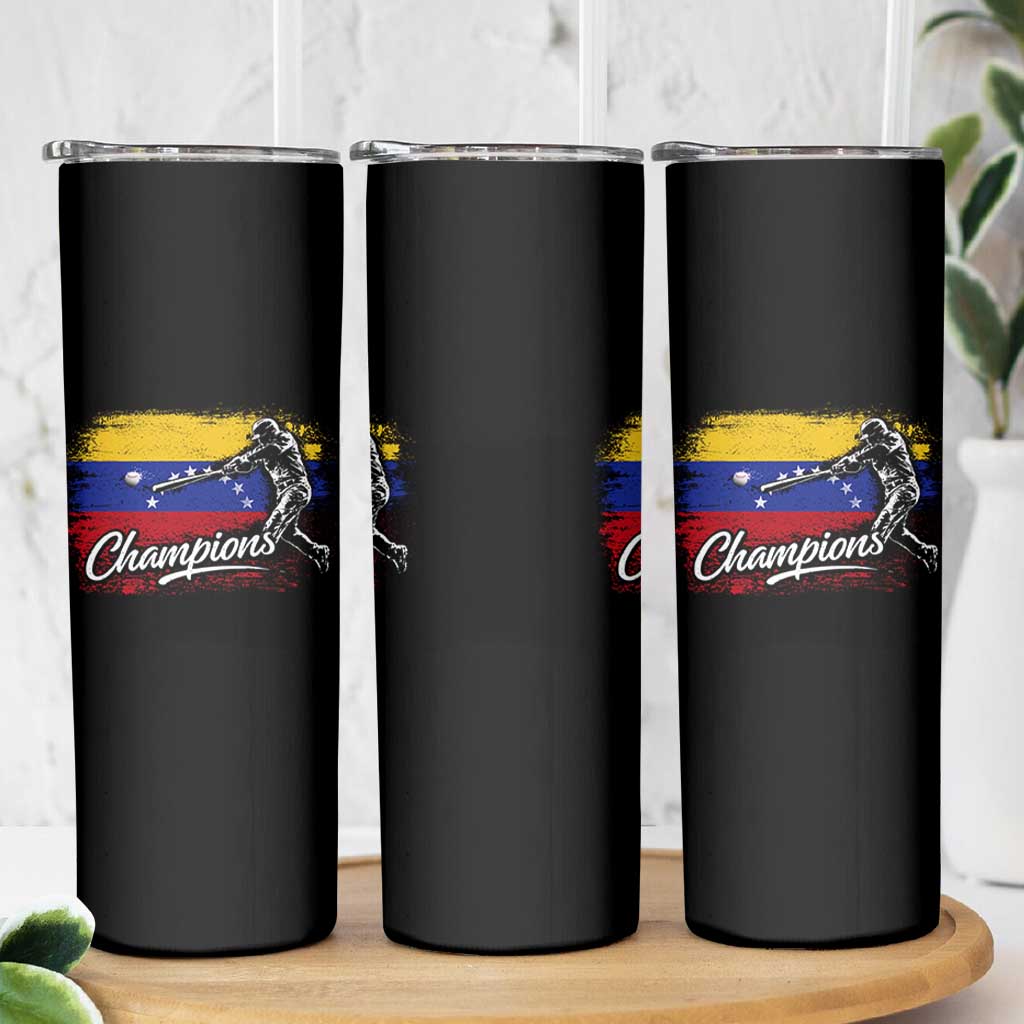 Venezuela Champions Baseball Batter Venezuelan Sport Fan Skinny Tumbler