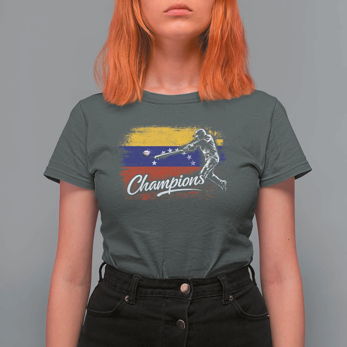 Venezuela Champions Baseball Batter Venezuelan Sport Fan T Shirt For Women