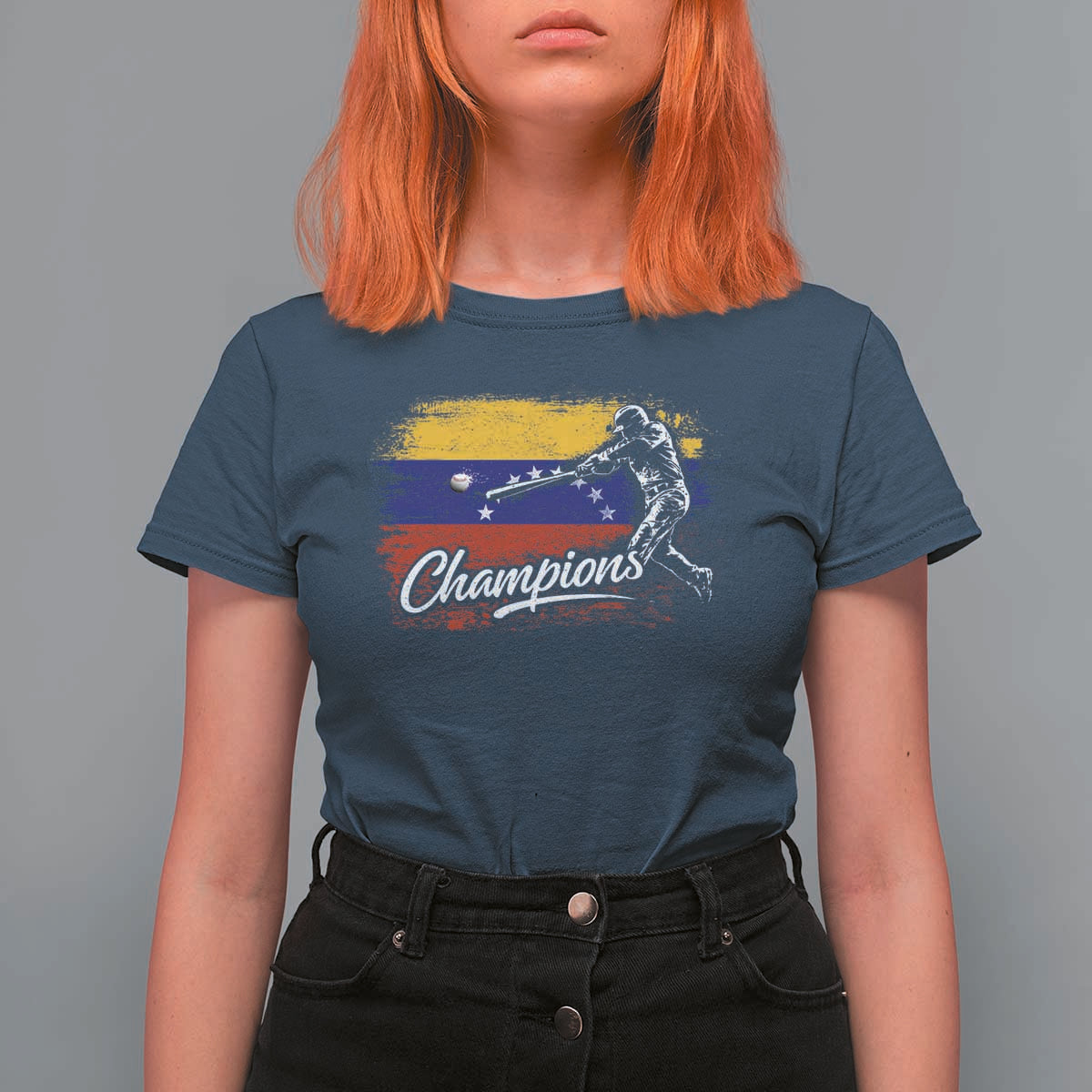 Venezuela Champions Baseball Batter Venezuelan Sport Fan T Shirt For Women