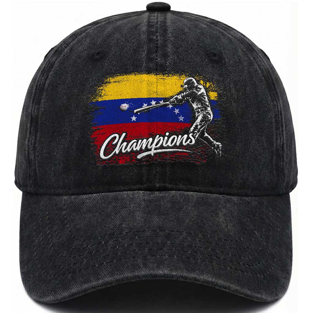 Venezuela Champions Baseball Batter Venezuelan Sport Fan Washed Cotton Baseball Cap