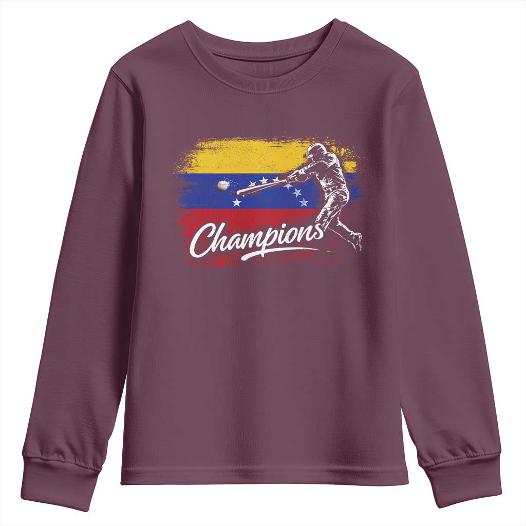 Venezuela Champions Baseball Batter Venezuelan Sport Fan Youth Sweatshirt