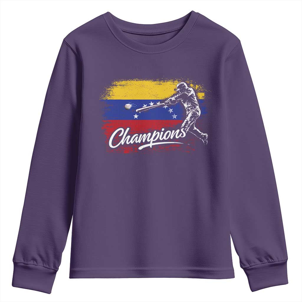 Venezuela Champions Baseball Batter Venezuelan Sport Fan Youth Sweatshirt