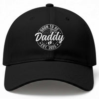 Funny Promoted To Daddy 2025 Baseball Cap Newborn Vintage American Flag Baby Footprint