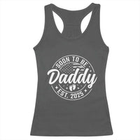 Funny Promoted To Daddy 2025 Racerback Tank Top Newborn Vintage American Flag Baby Footprint