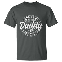Funny Promoted To Daddy 2025 T Shirt Newborn Vintage American Flag Baby Footprint