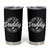 Funny Promoted To Daddy 2025 Tumbler Cup Newborn Vintage American Flag Baby Footprint