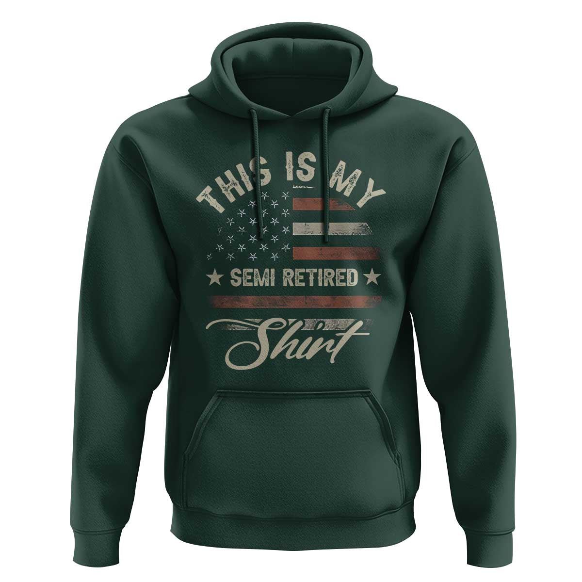Funny Semi Retirement Hoodie This Is My Semi Retired Slogan Pun American Flag