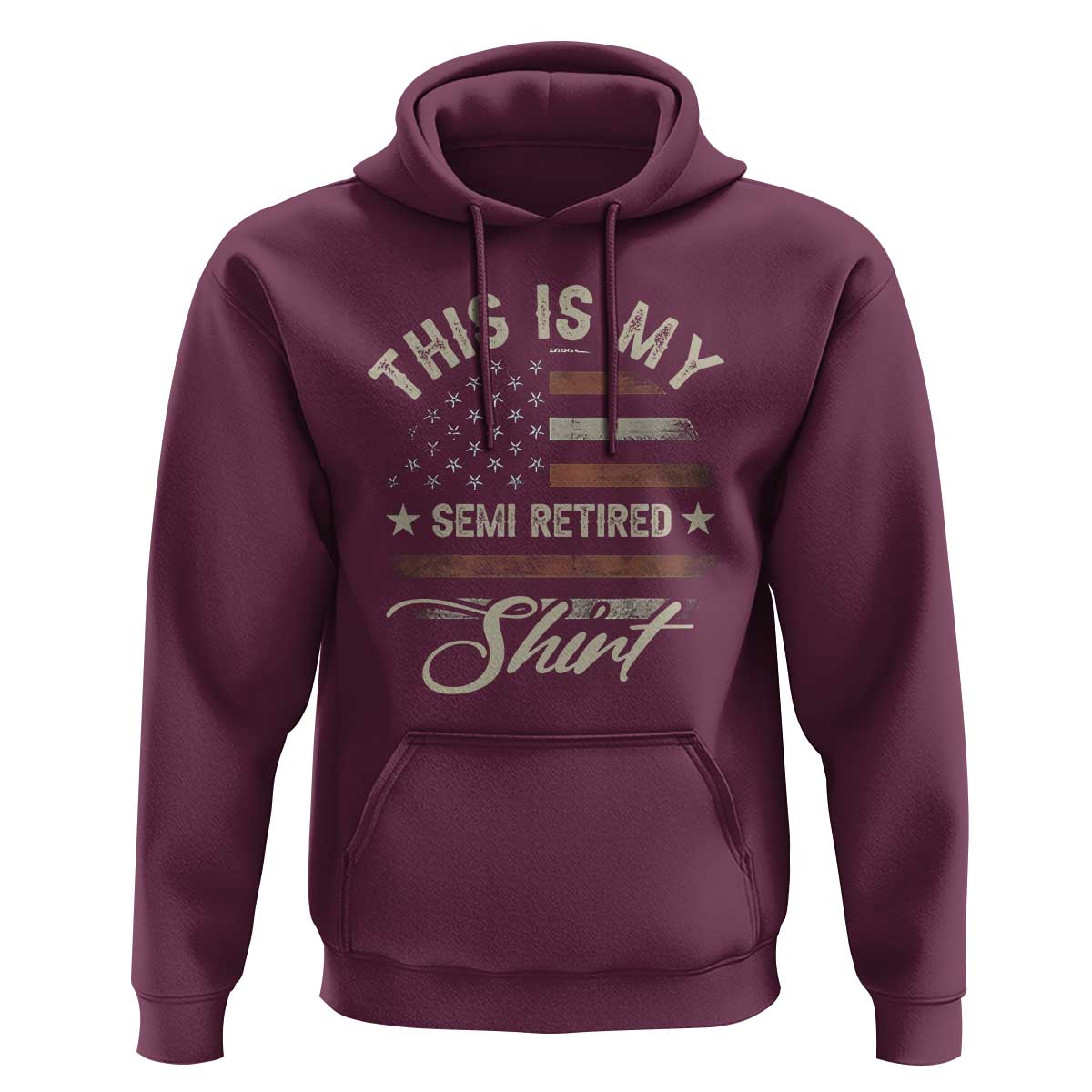 Funny Semi Retirement Hoodie This Is My Semi Retired Slogan Pun American Flag