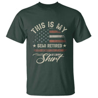 Funny Semi Retirement T Shirt This Is My Semi Retired Slogan Pun American Flag