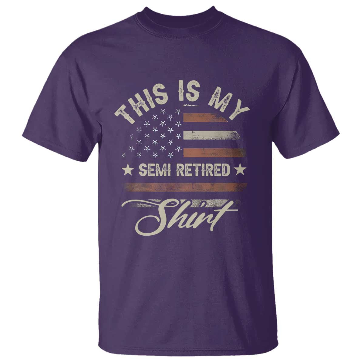 Funny Semi Retirement T Shirt This Is My Semi Retired Slogan Pun American Flag