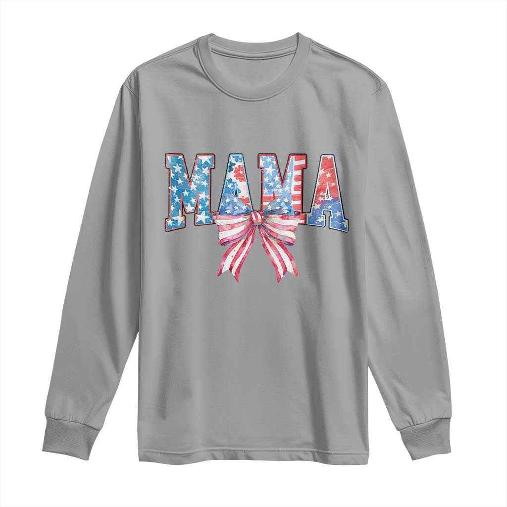 Funny American Patriotic Mama Coquette Long Sleeve Shirt 4th Of July Mother's Day