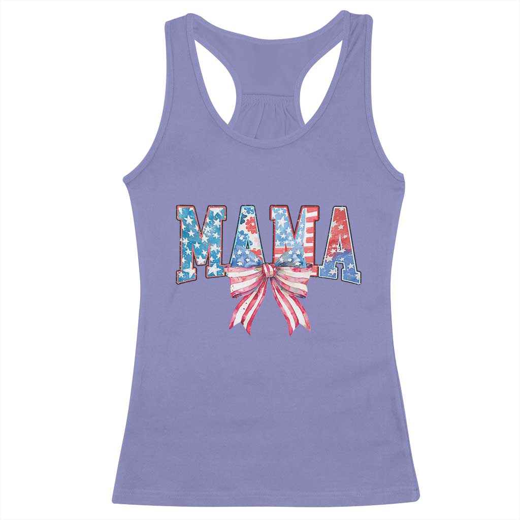 Funny American Patriotic Mama Coquette Racerback Tank Top 4th Of July Mother's Day