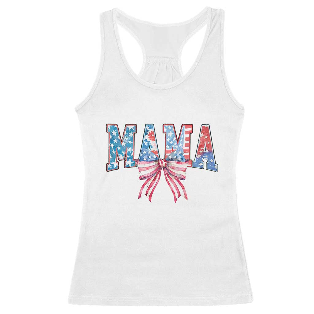 Funny American Patriotic Mama Coquette Racerback Tank Top 4th Of July Mother's Day