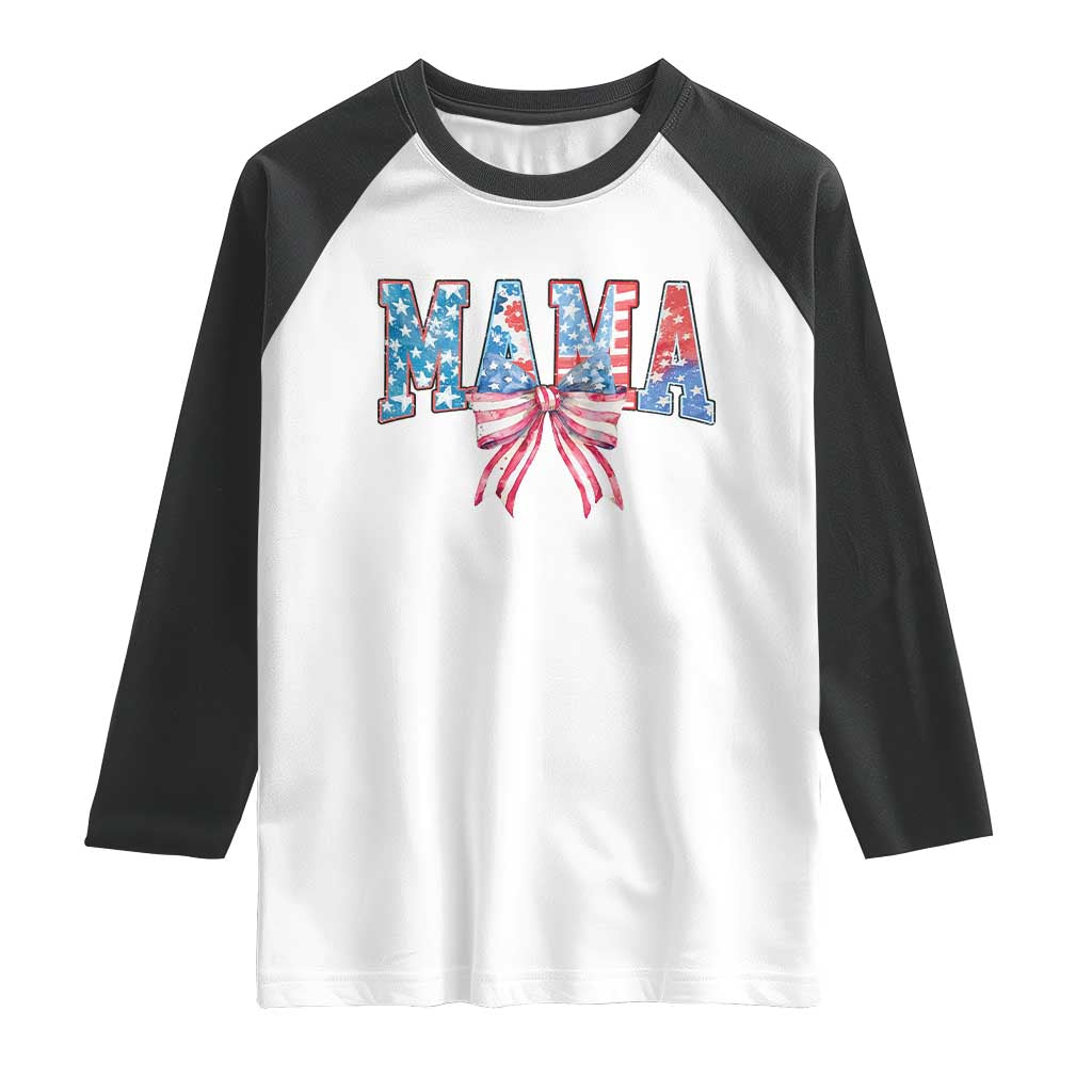 Funny American Patriotic Mama Coquette Raglan Shirt 4th Of July Mother's Day