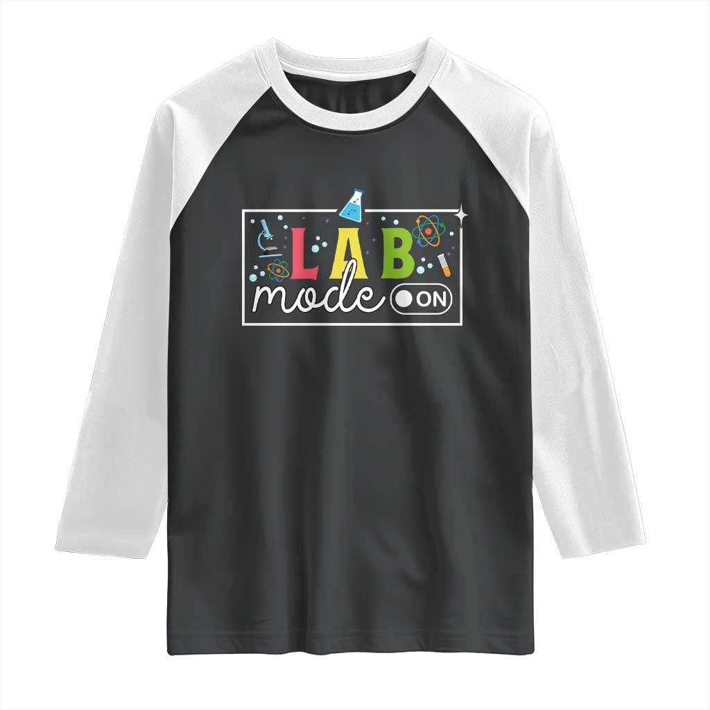 Funny Laboratory Scientist Raglan Shirt Lab Mode On Chemistry Medical