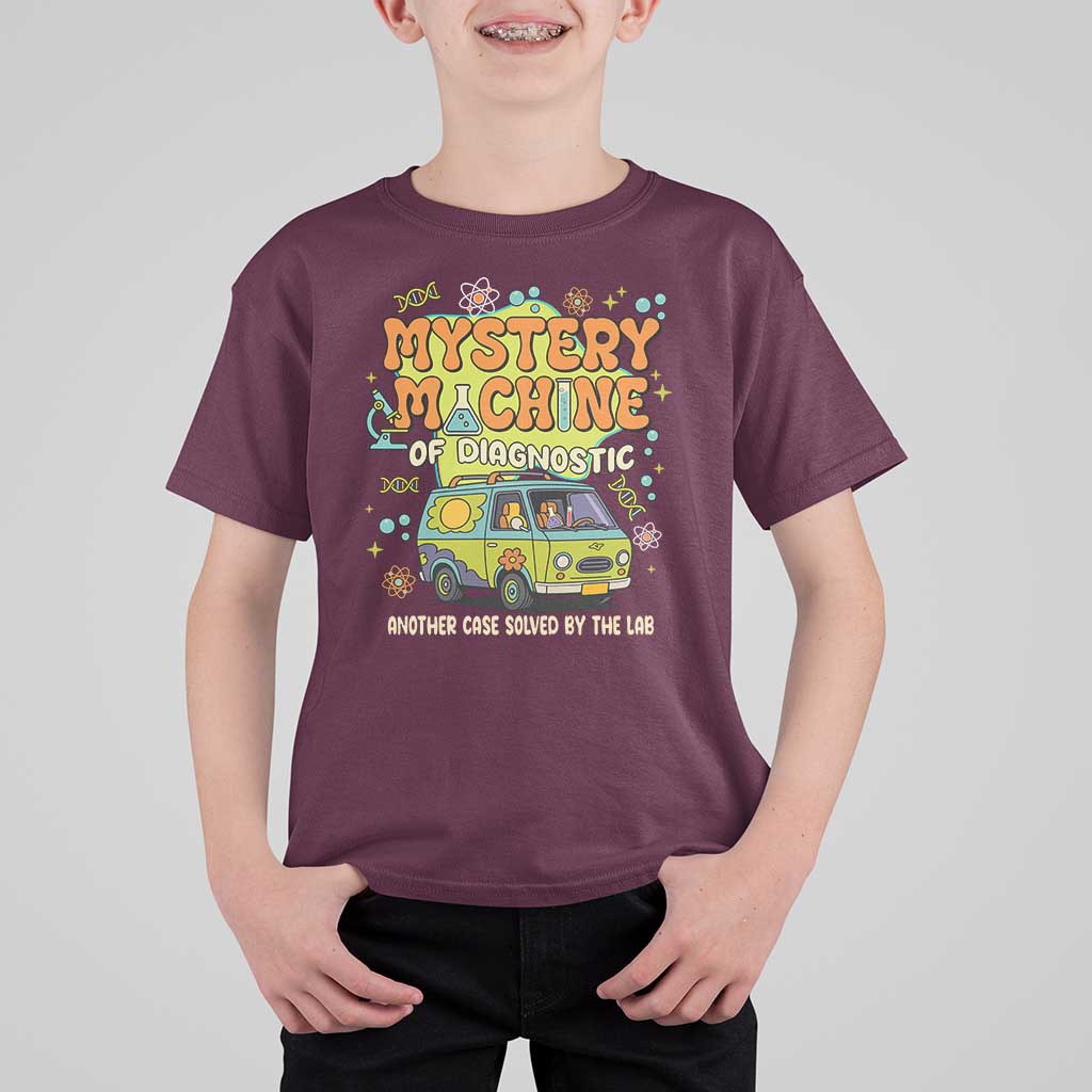 Funny Laboratory Week Scientist T Shirt For Kid Mystery Machine Of Diagnostic Chemistry Medical Van