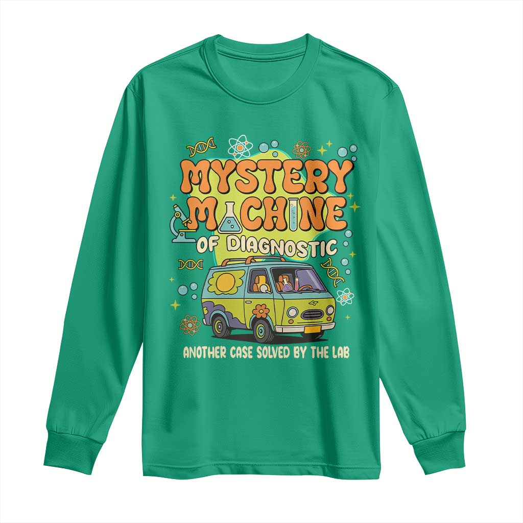 Funny Laboratory Week Scientist Long Sleeve Shirt Mystery Machine Of Diagnostic Chemistry Medical Van