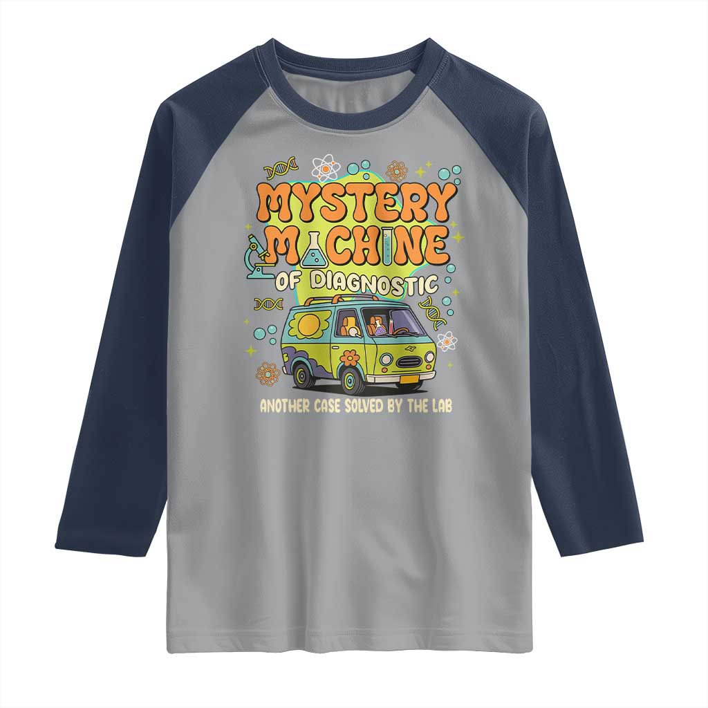 Funny Laboratory Week Scientist Raglan Shirt Mystery Machine Of Diagnostic Chemistry Medical Van