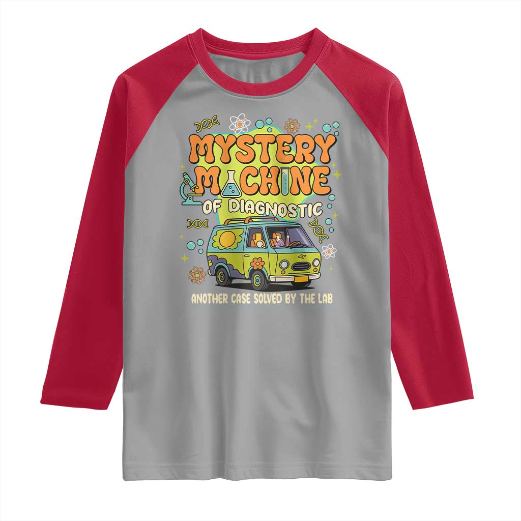 Funny Laboratory Week Scientist Raglan Shirt Mystery Machine Of Diagnostic Chemistry Medical Van