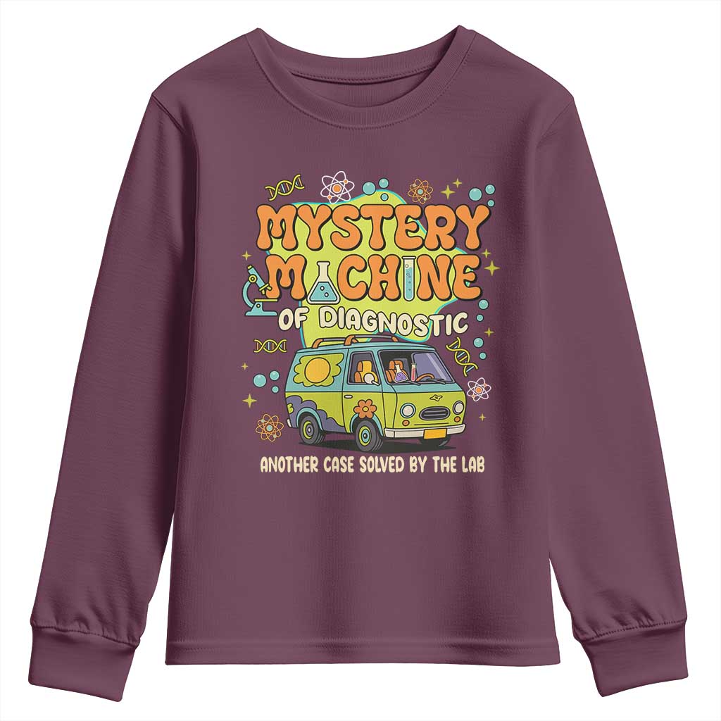 Funny Laboratory Week Scientist Youth Sweatshirt Mystery Machine Of Diagnostic Chemistry Medical Van