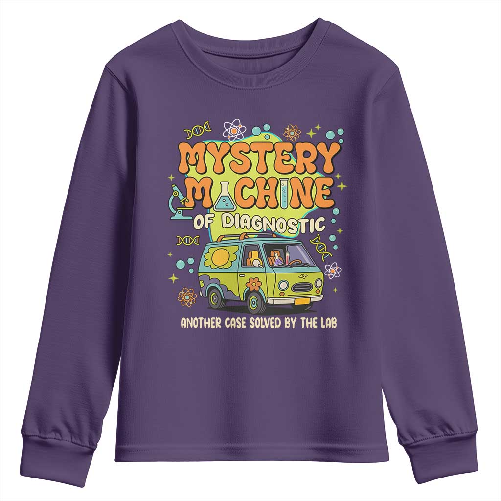 Funny Laboratory Week Scientist Youth Sweatshirt Mystery Machine Of Diagnostic Chemistry Medical Van