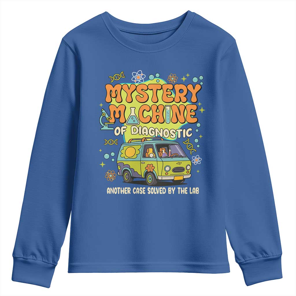 Funny Laboratory Week Scientist Youth Sweatshirt Mystery Machine Of Diagnostic Chemistry Medical Van