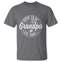 Funny Promoted To Grandpa 2025 T Shirt Newborn Vintage American Flag Baby Footprint