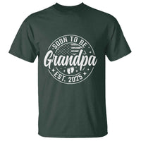 Funny Promoted To Grandpa 2025 T Shirt Newborn Vintage American Flag Baby Footprint