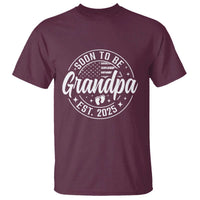 Funny Promoted To Grandpa 2025 T Shirt Newborn Vintage American Flag Baby Footprint