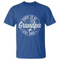 Funny Promoted To Grandpa 2025 T Shirt Newborn Vintage American Flag Baby Footprint