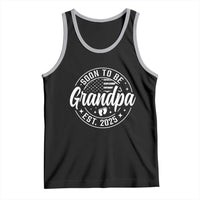 Funny Promoted To Grandpa 2025 Tank Top Newborn Vintage American Flag Baby Footprint