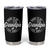 Funny Promoted To Grandpa 2025 Tumbler Cup Newborn Vintage American Flag Baby Footprint