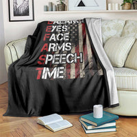 Stroke Awareness Throw Blanket BEFAST Stroke Symptoms Vintage American Flag
