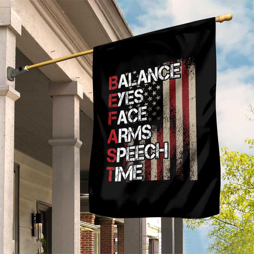 Stroke Awareness Garden Flag BEFAST Stroke Symptoms Vintage American Flag