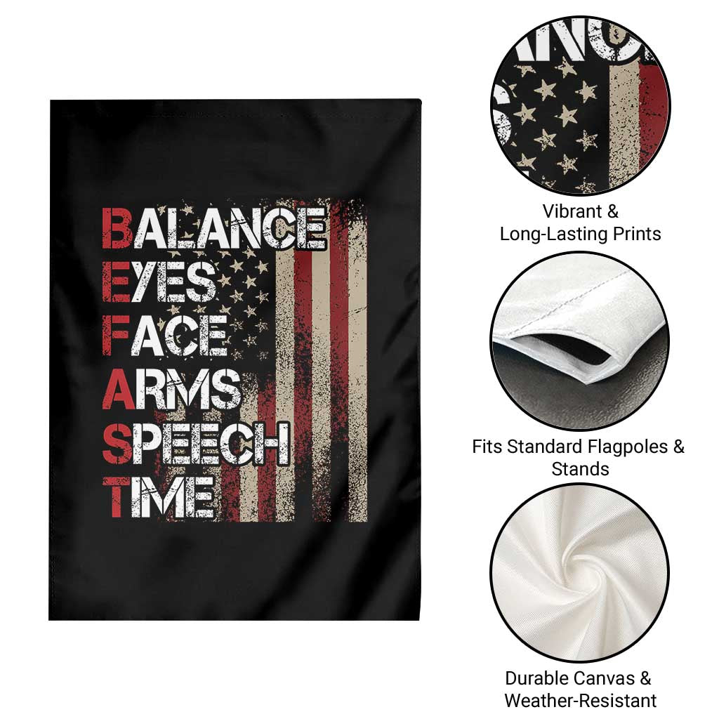 Stroke Awareness Garden Flag BEFAST Stroke Symptoms Vintage American Flag