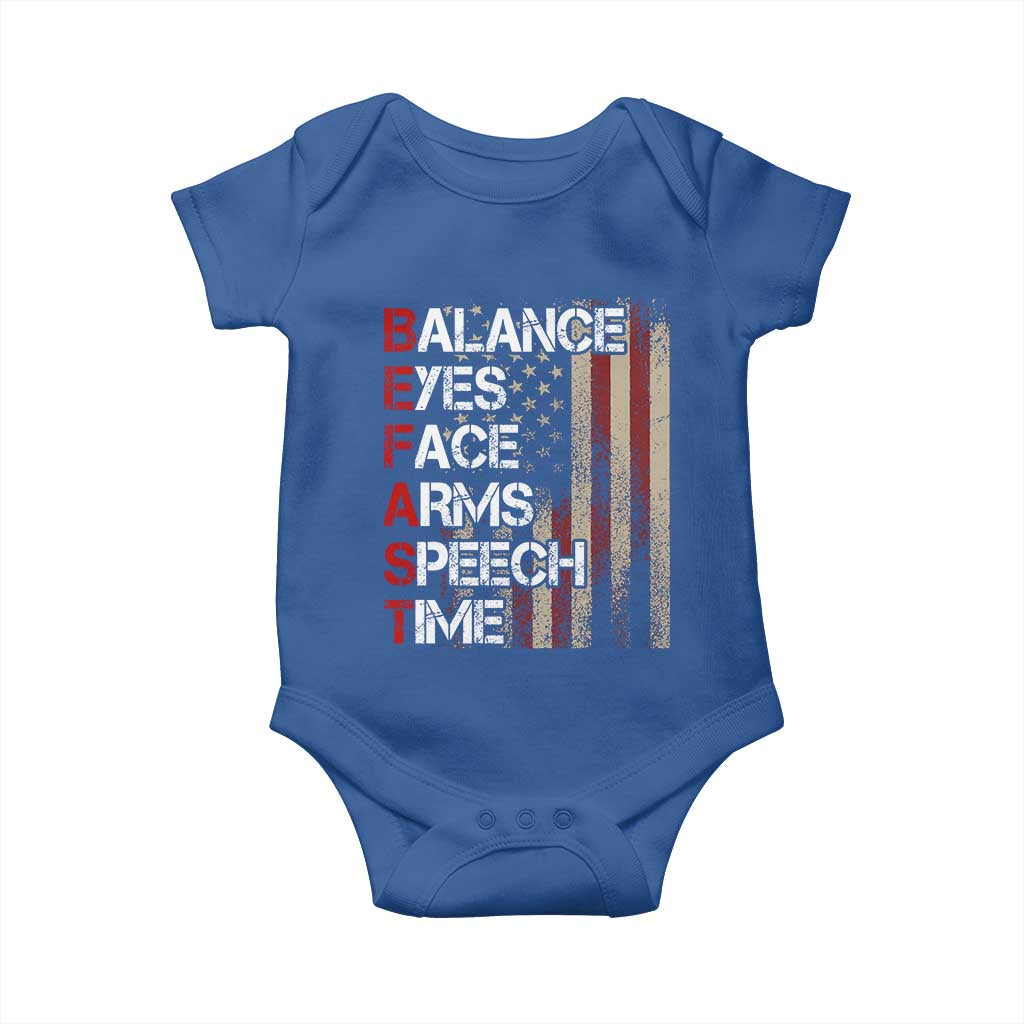 Stroke Awareness Baby Onesie BEFAST Stroke Symptoms Vintage American Flag