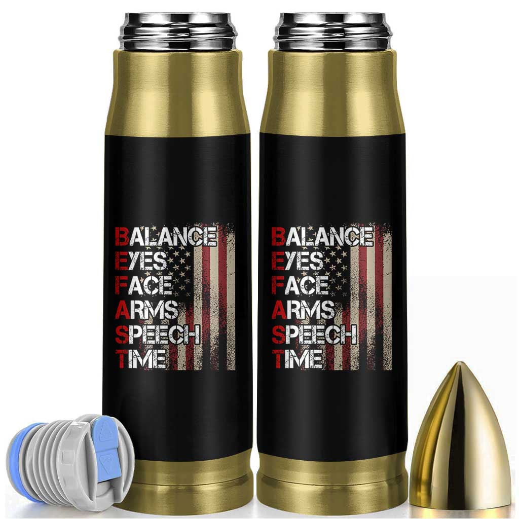 Stroke Awareness Bullet Tumbler BEFAST Stroke Symptoms Vintage American Flag