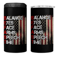 Stroke Awareness 4 in 1 Can Cooler Tumbler BEFAST Stroke Symptoms Vintage American Flag